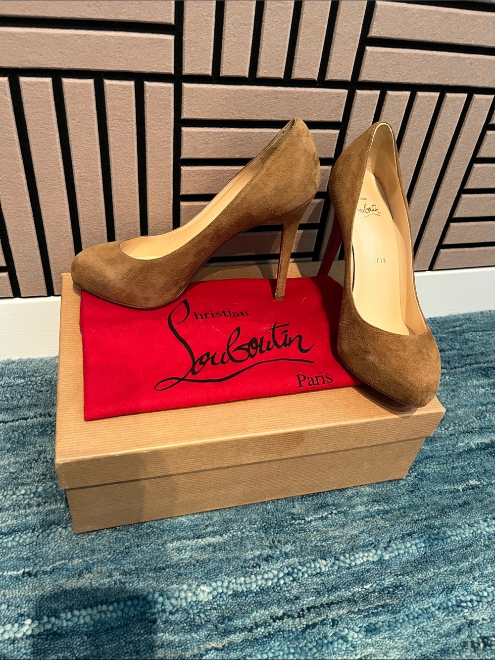 Christian Louboutin platform suede heels
